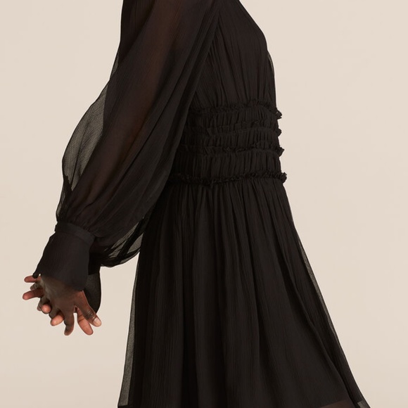 Rebecca Taylor Long Sleeve Silk Chiffon Dress - Picture 2 of 4